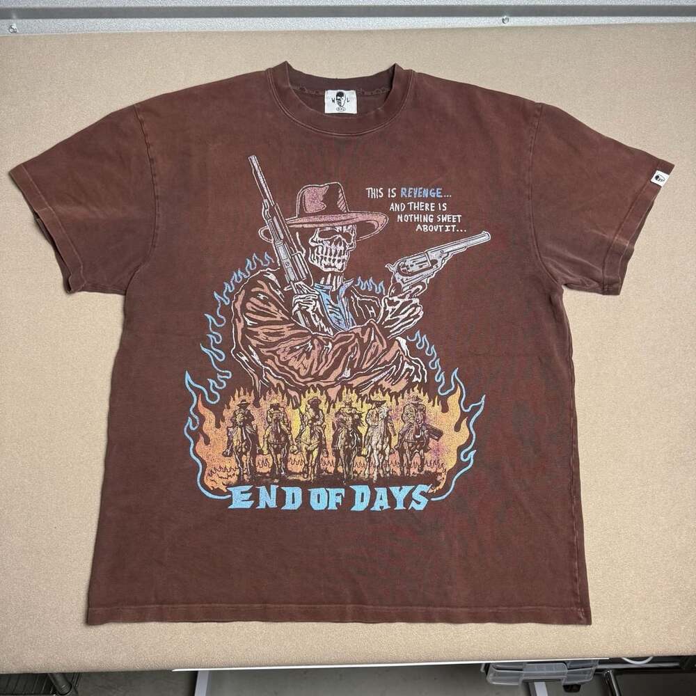 Warren Lotas End Of Days Revenge Cowboy Graphic T-Shirt Brown XXL